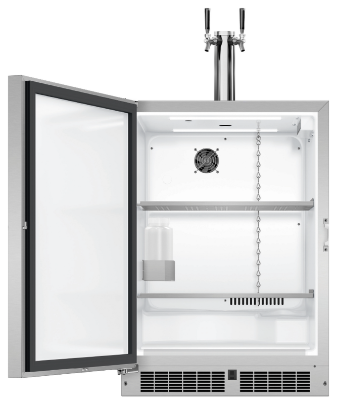 DCS 24" Dual Tap Outdoor Beer Dispenser, Left Hinge - Stainless Steel (RF24BTL2)