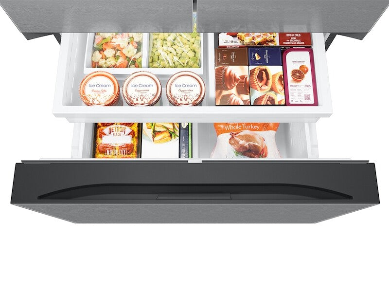 Samsung 26 cu. ft. Mega Capacity Counter Depth 3-Door French Door Refrigerator with External Water and Ice Dispenser in Stainless Steel - Stainless Steel (RF27CG5B10SRAA)