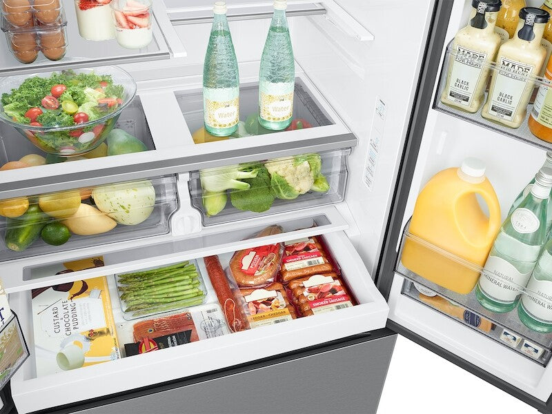 Samsung 26 cu. ft. Mega Capacity Counter Depth 3-Door French Door Refrigerator with External Water and Ice Dispenser in Stainless Steel - Stainless Steel (RF27CG5B10SRAA)