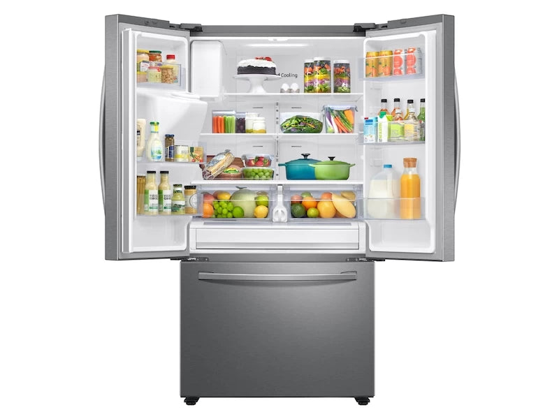 Samsung 27 cu. ft. Large Capacity 3-Door French Door Refrigerator with External Water & Ice Dispenser - Stainless Steel (RF27T5201SR)