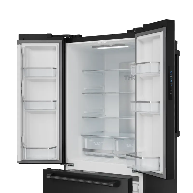 THOR KITCHEN 30 Inch 17.5 Cu Ft French Door Counter Depth Refrigerator With Ice Maker In Black Gordon Ramsay Series - Black (RF3017FFD00)