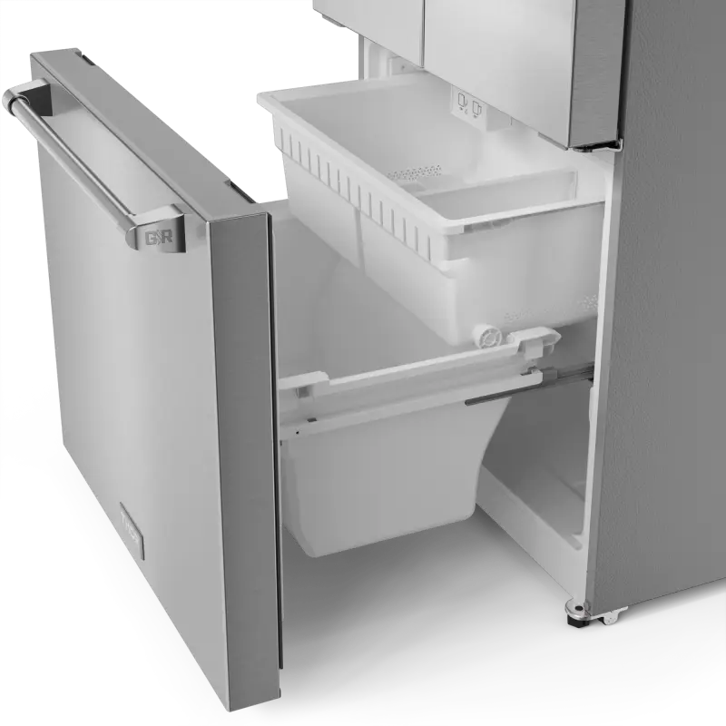 THOR KITCHEN 30 Inch 17.5 Cu Ft French Door Counter Depth Refrigerator With Ice Maker In Stainless Steel Gordon Ramsay Series - Stainless Steel (RF3017FFD99)