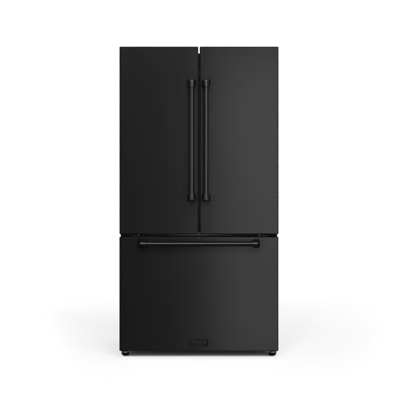 Thor Kitchen 36 Inch 20.3 Cu Ft French Door Counter Depth Refrigerator With Ice Maker In Black Gordon Ramsay Series - Black (RF3621CTD00)
