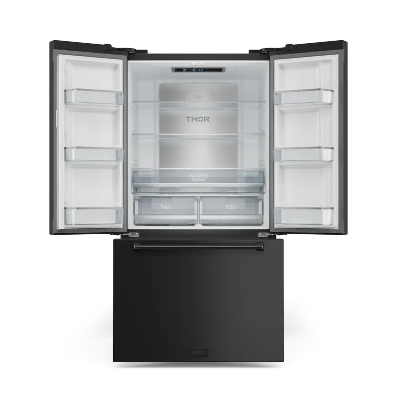 THOR KITCHEN 36 Inch 20.3 Cu Ft French Door Counter Depth Refrigerator With Ice Maker In Black Gordon Ramsay Series - Black (RF3621CTD00)