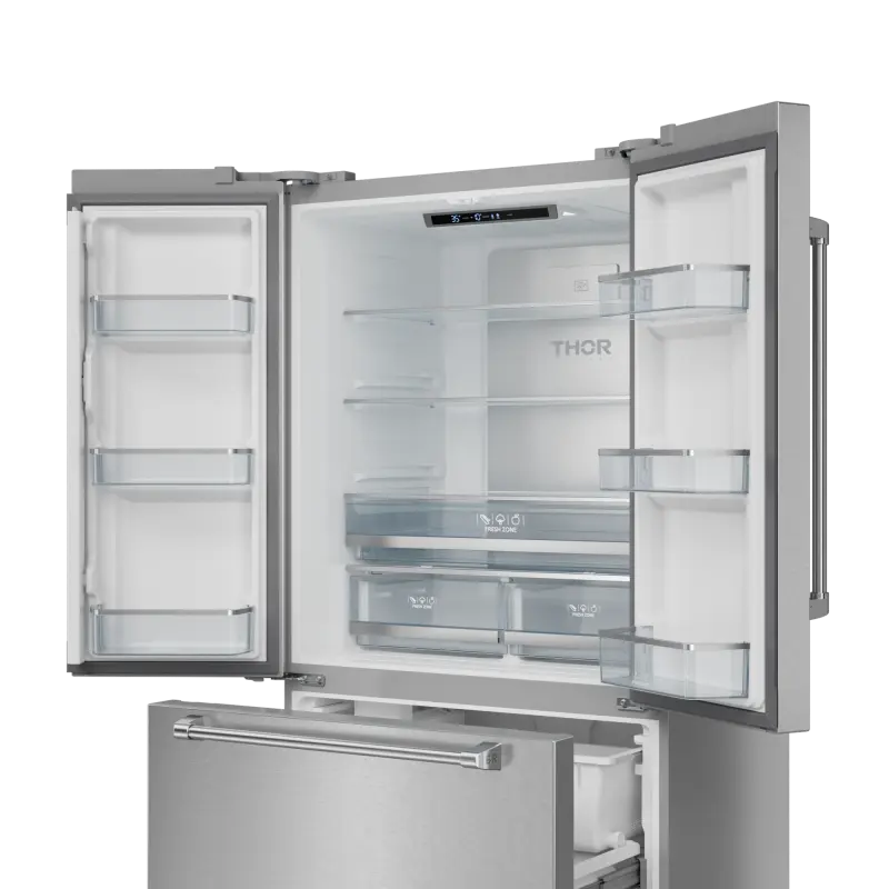 THOR KITCHEN 36 Inch 20.3 Cu Ft French Door Counter Depth Refrigerator With Ice Maker In Stainless Steel Gordon Ramsay Series - Stainless Steel (RF3621CTD99)