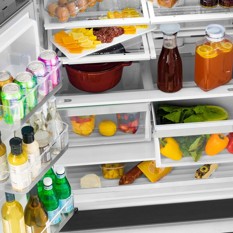 ZLINE 36" Autograph Edition 22.5 cu. ft Freestanding French Door Refrigerator with Ice Maker - Champagne Bronze - Champagne Bronze (RFMZ36CB)