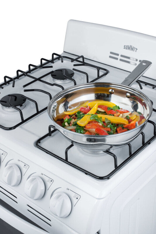 SUMMIT 24" Wide Gas Range - White (RG244WS)