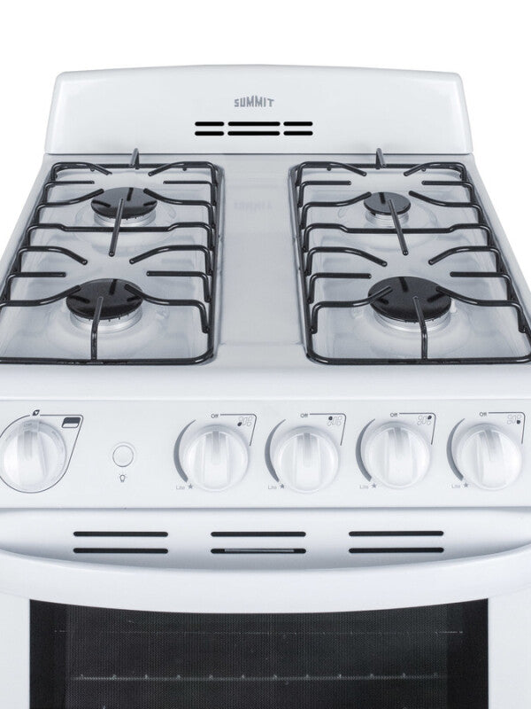SUMMIT 24" Wide Gas Range - White (RG244WS)