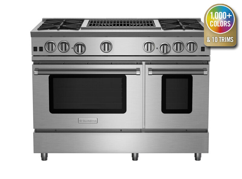 BlueStar 48″ Nova (RNB) Series Range with 24″ Charbroiler - Stainless Steel (RNB484CBV2)