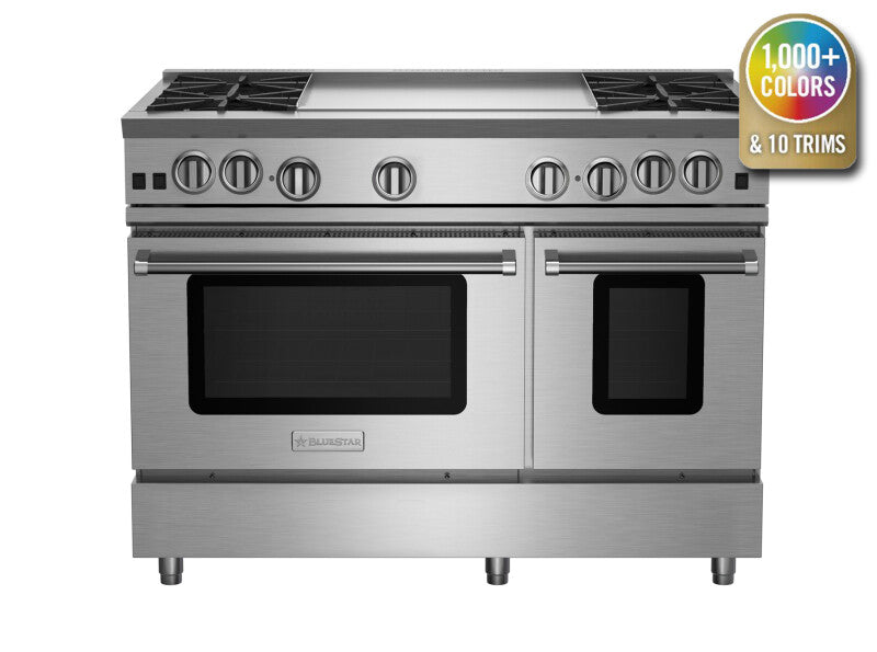 BLUESTAR 48″ Nova (RNB) Series Range with 24″ Griddle - Stainless Steel (RNB484GV2)