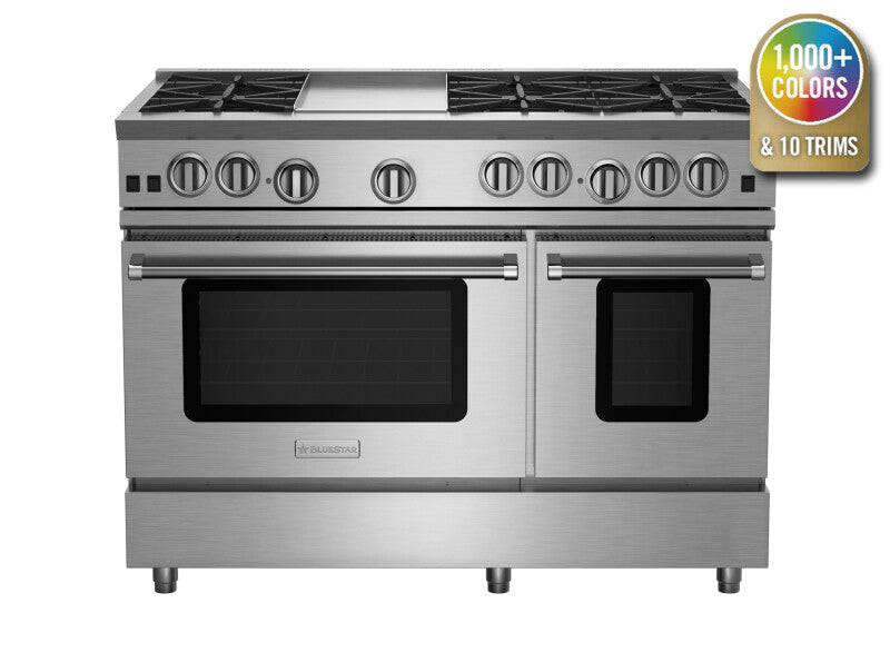 BlueStar 48″ Nova (RNB) Series Range with 12″ Griddle - Stainless Steel (RNB486GV2)