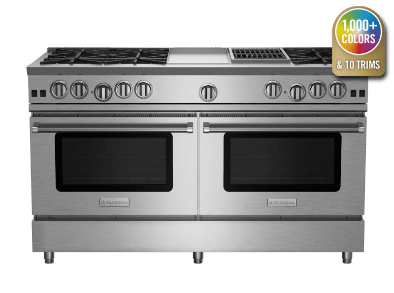 BLUESTAR 60″ Nova (RNB) Series Range with 12″ Griddle & Charbroiler - Stainless Steel (RNB606GCBV2)