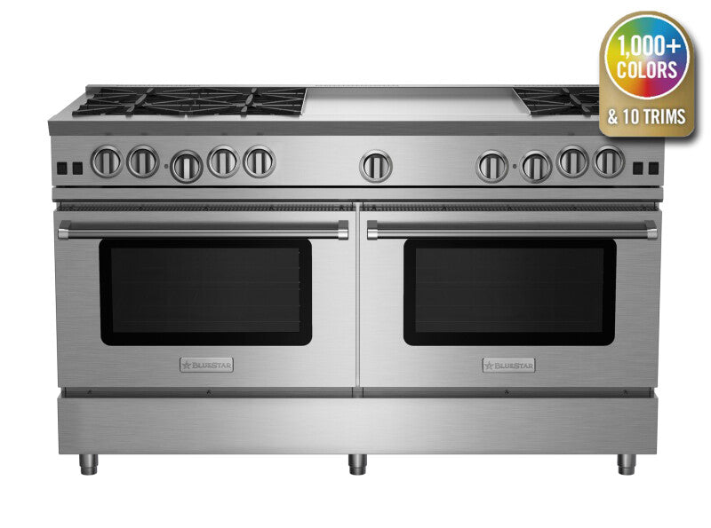 BLUESTAR 60″ Nova (RNB) Series Range with 24″ Griddle - Stainless Steel (RNB606GV2)