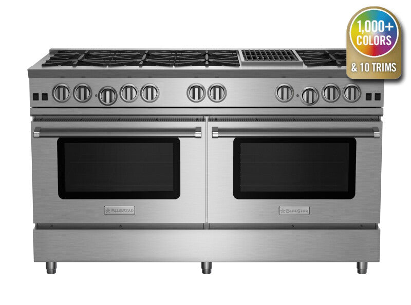 BlueStar 60″ Nova (RNB) Range with 12″ Charbroiler - Stainless Steel (RNB608CBV2)