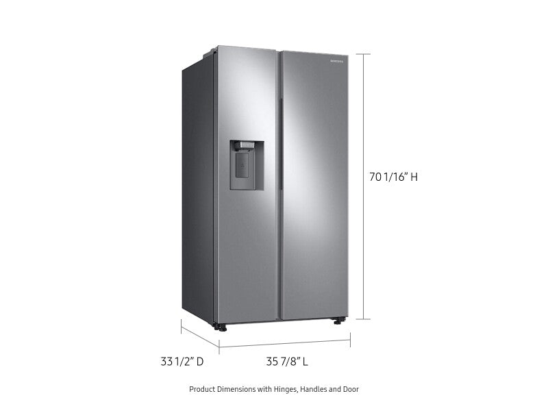 Samsung 27.4 cu. ft. Large Capacity Side-by-Side Refrigerator in Stainless Steel - Fingerprint Resistant Stainless Steel (RS27T5200SRAA)