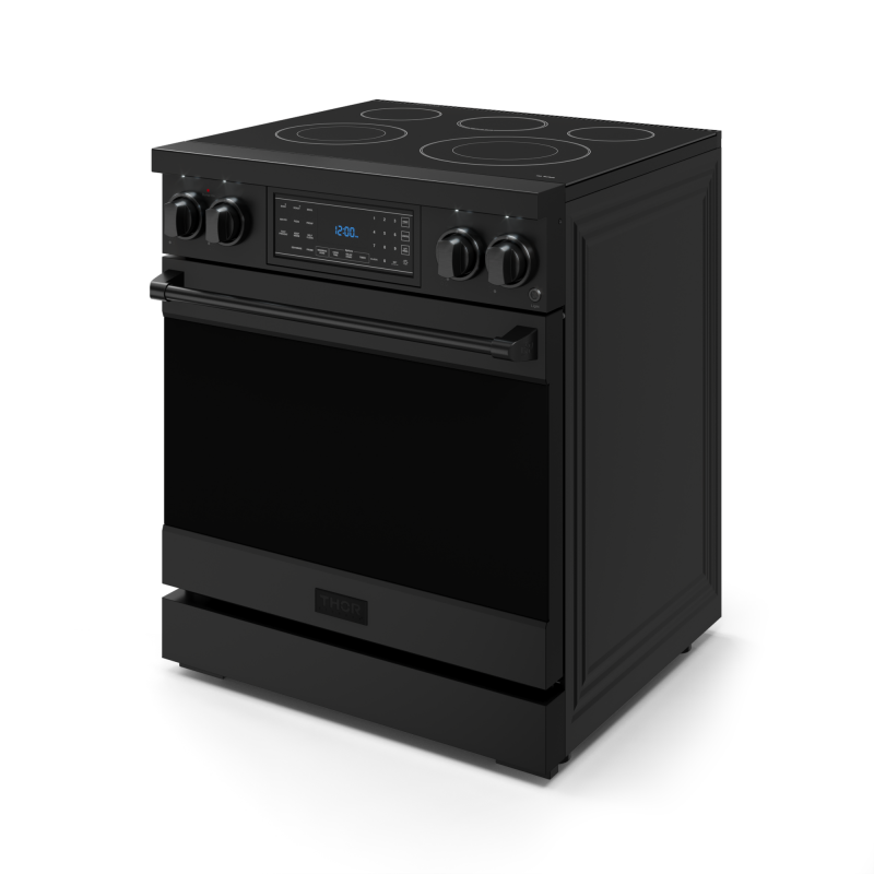 Thor Kitchen 30 Inch Professional Range With Tilt Panel Touch Control Gordon Ramsay Series - Black (RSE30B)
