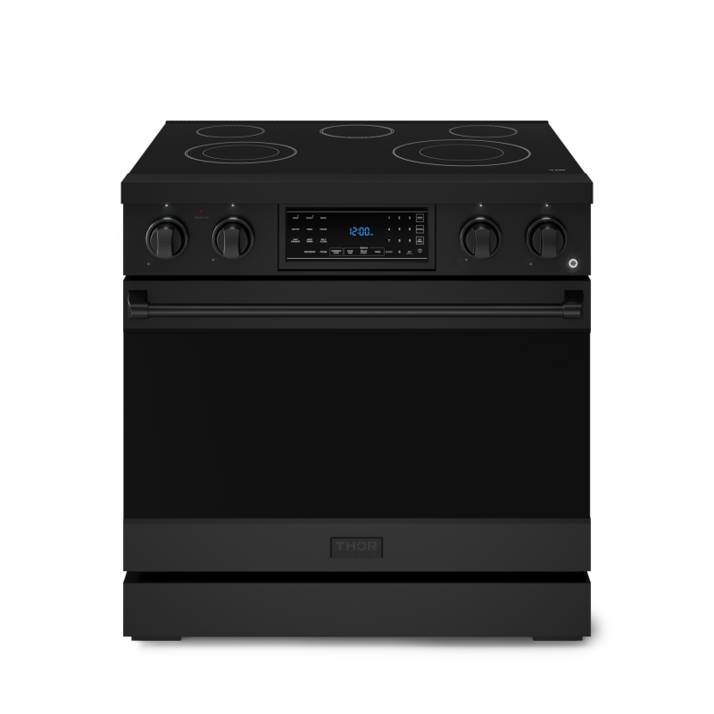 THOR KITCHEN 36 Inch Professional Electric Range With Tilt Panel Touch Control In Black Gordon Ramsay Series - Black (RSE36B)