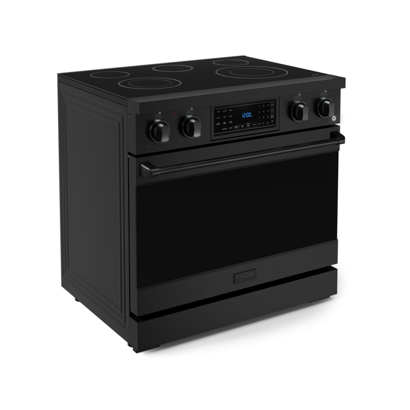 THOR KITCHEN 36 Inch Professional Electric Range With Tilt Panel Touch Control In Black Gordon Ramsay Series - Black (RSE36B)