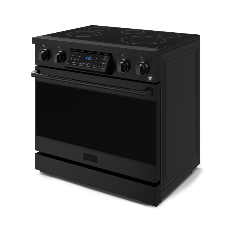THOR KITCHEN 36 Inch Professional Electric Range With Tilt Panel Touch Control In Black Gordon Ramsay Series - Black (RSE36B)