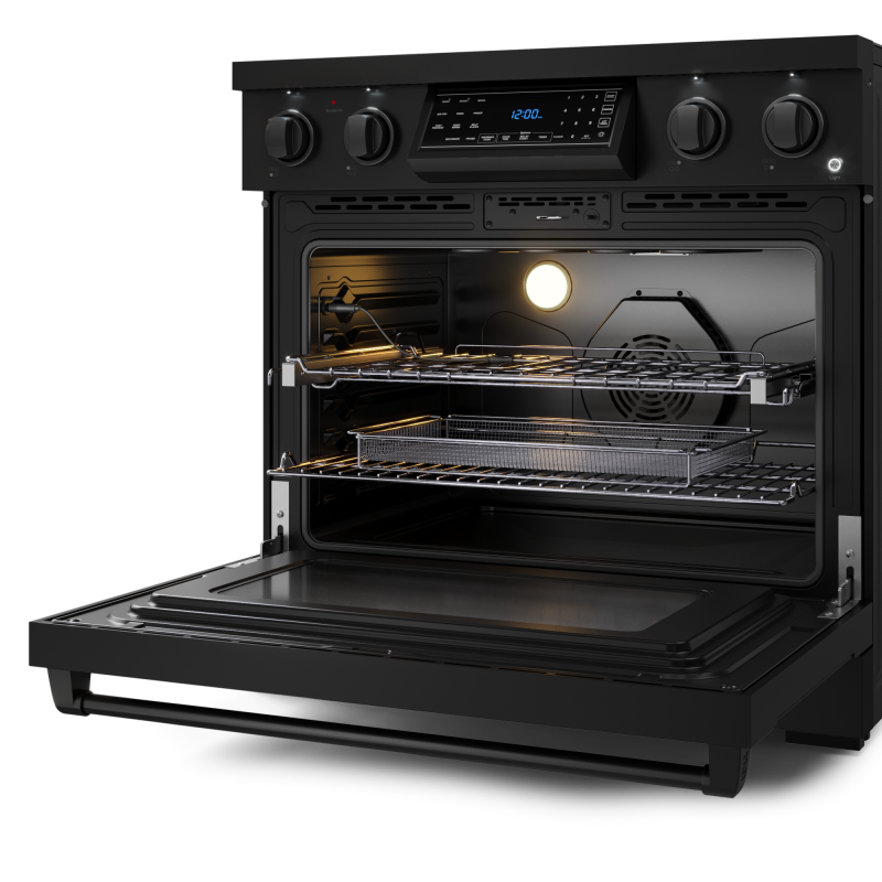 THOR KITCHEN 36 Inch Professional Electric Range With Tilt Panel Touch Control In Black Gordon Ramsay Series - Black (RSE36B)