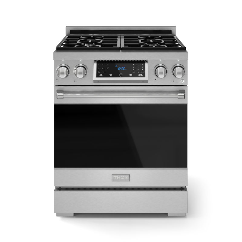 THOR KITCHEN 30 Inch Professional Gas Range With Tilt Panel Touch Control In Stainless Steel Gordon Ramsay Series - Stainless Steel (RSG30)
