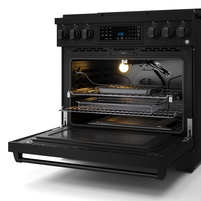 Thor Kitchen 36 Inch Professional Lp Range With Tilt Panel Touch Control In Black Gordon Ramsay Series - Black (RSG36BLP)