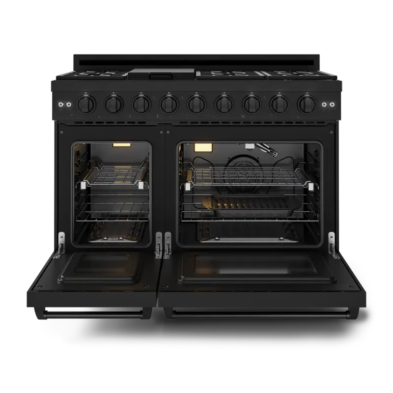 THOR KITCHEN 48 Inch Professional Gas Range With Pro-style Knobs In Black Gordon Ramsay Series - Black (RSG48EB)