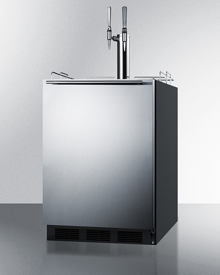 Summit 24" Wide Built-In Nitro Coffee Kegerator, ADA Compliant - Stainless Steel/Black (SBC58BLBIADANCFTWIN)