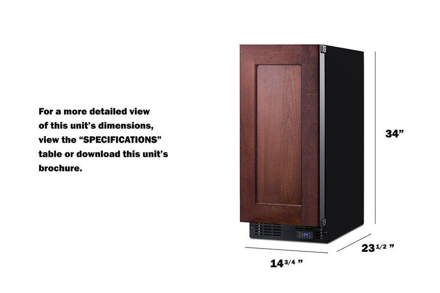 SUMMIT 15" Built-In All-Freezer (Panel Not Included) - Panel-Ready (SCFF1533BIF)