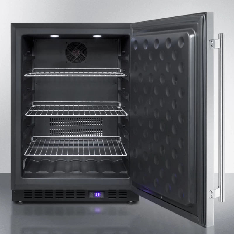 SUMMIT 24" Wide Built-In All-Freezer - Stainless Steel/Black (SCFF53BSS)