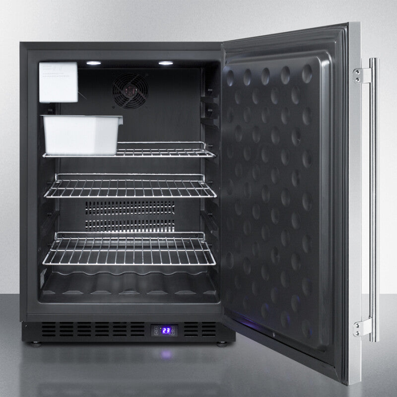 Summit 24" Wide Built-In All-Freezer With Icemaker - Black (SCFF53BSSIM)