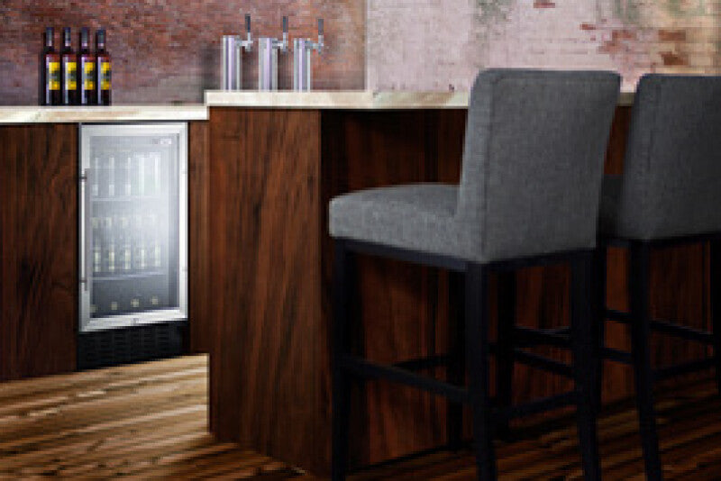 Summit 18" Wide Built-In Beverage Center, ADA Compliant - Glass (SCR1841BCSSADA)