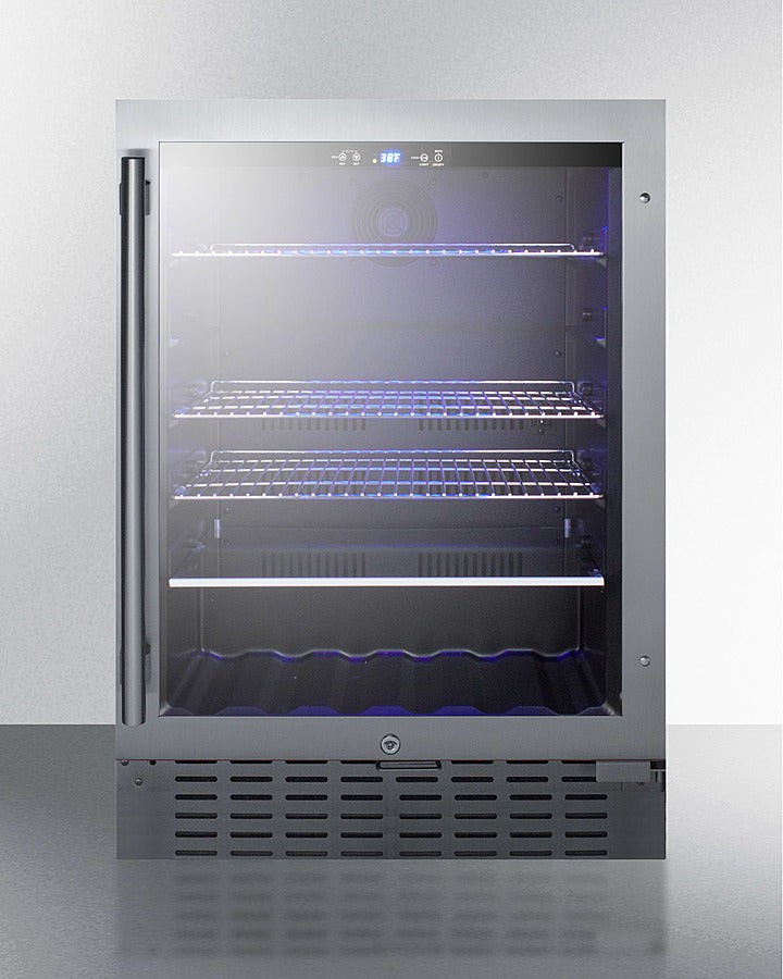 SUMMIT 24" Wide Built-In Beverage Cooler - Black (SCR2466B)