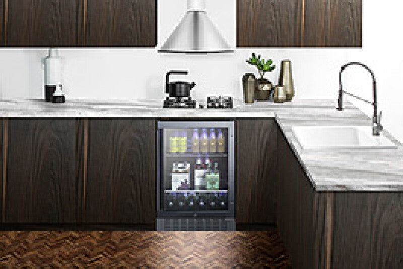 SUMMIT 24" Wide Built-In Beverage Cooler - Black (SCR2466B)