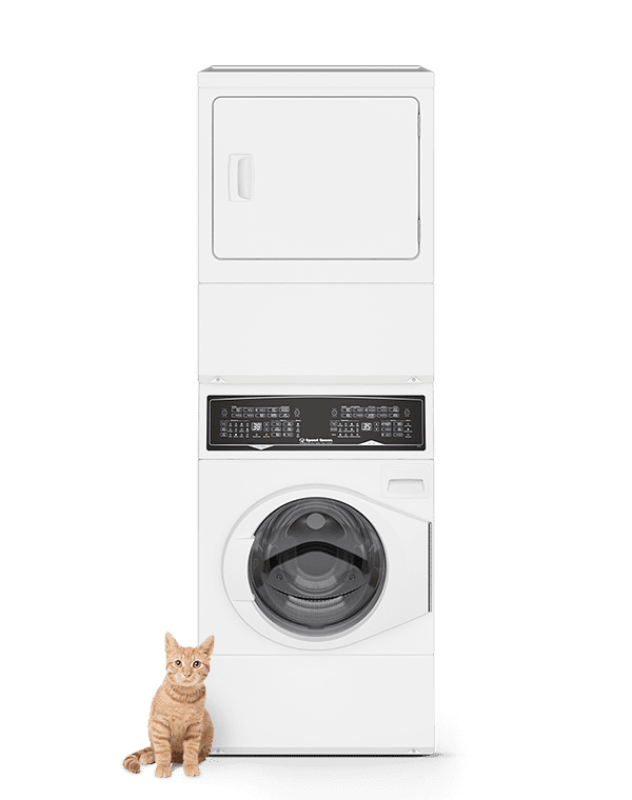 SPEED QUEEN SF7 Stacked White Washer ? Electric Dryer with Pet Plus -  (SF7007WE)