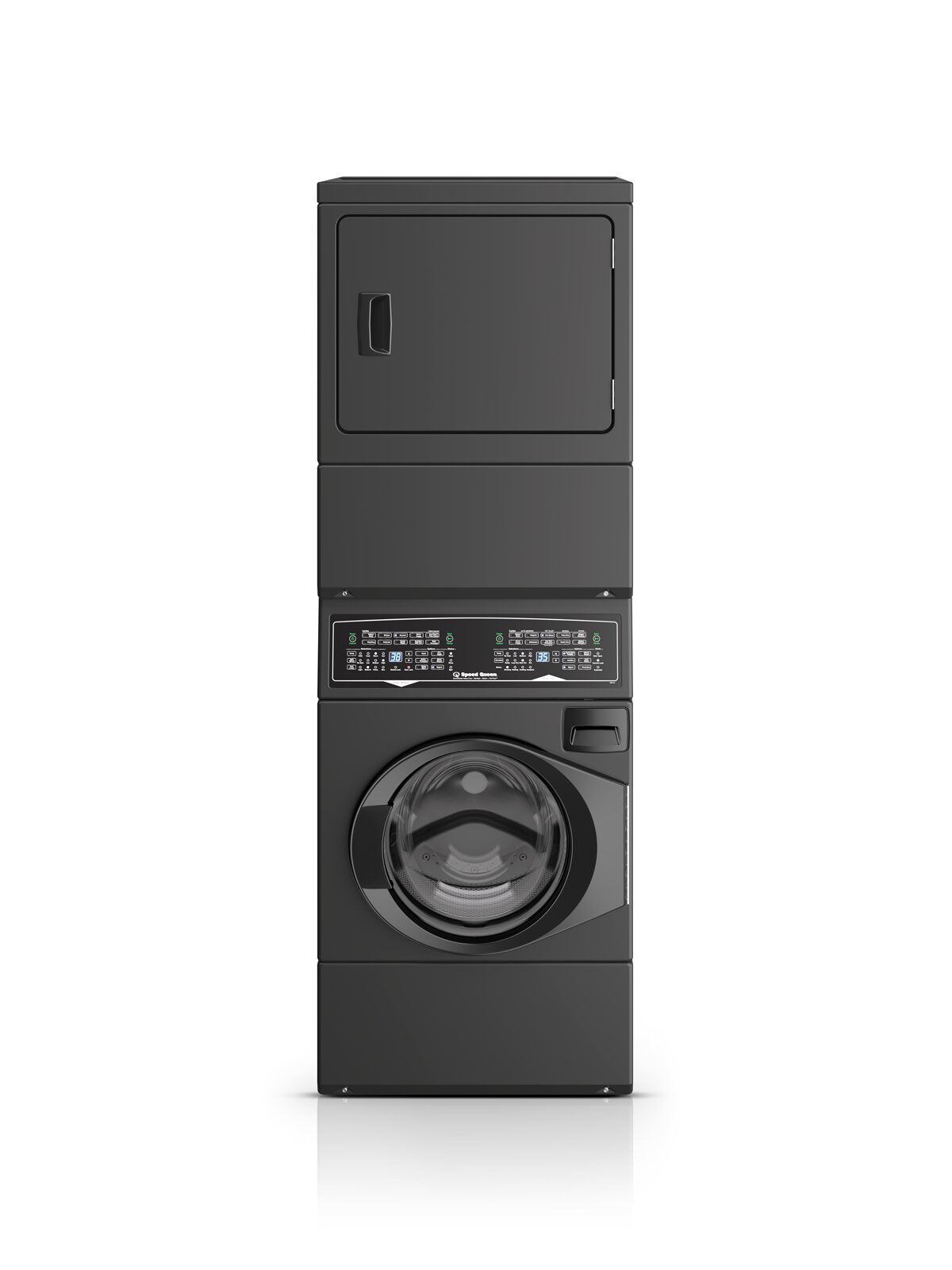Speed Queen SF7 Stacked Washer ? Gas Dryer with Pet Plus™ - Matte Black (SF7008BG)