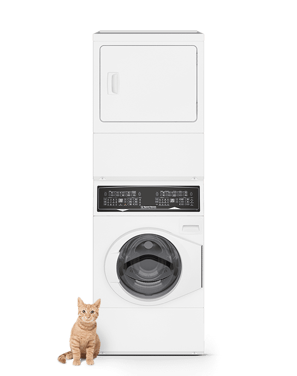 Speed Queen SF7 Stacked White Washer ? Electric Dryer with Pet Plus™ - White (SF7008WE)
