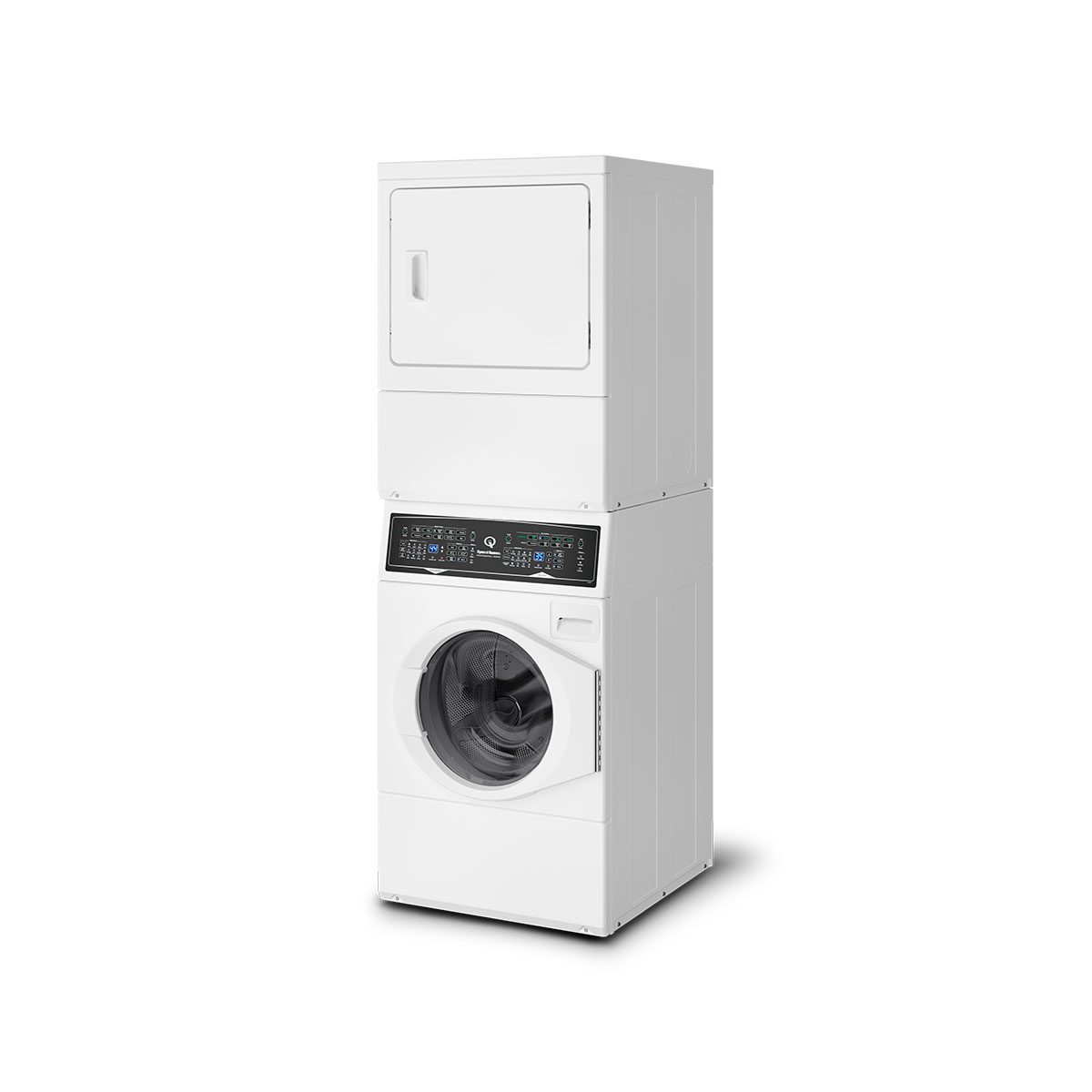 Speed Queen SF7 Stacked White Washer ? Gas Dryer with Pet Plus™ - White (SF7008WG)