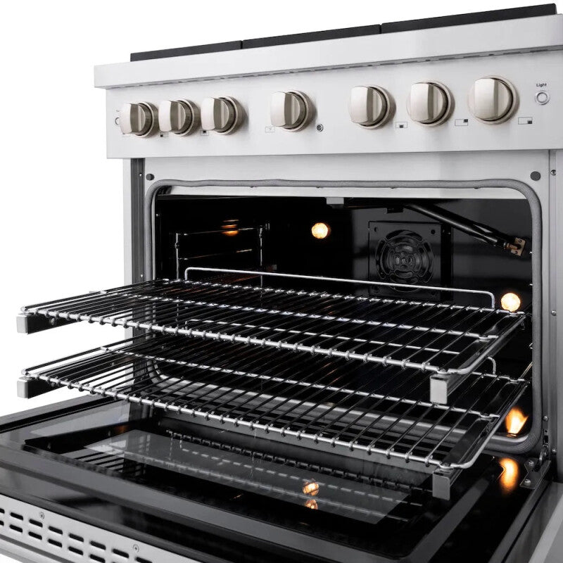 ZLINE 36 In. 5.2 Cu. Ft. Paramount Gas Range With 6 Burner Cooktop And Convection Gas Oven In Stainless Steel - Stainless Steel (SGR36)