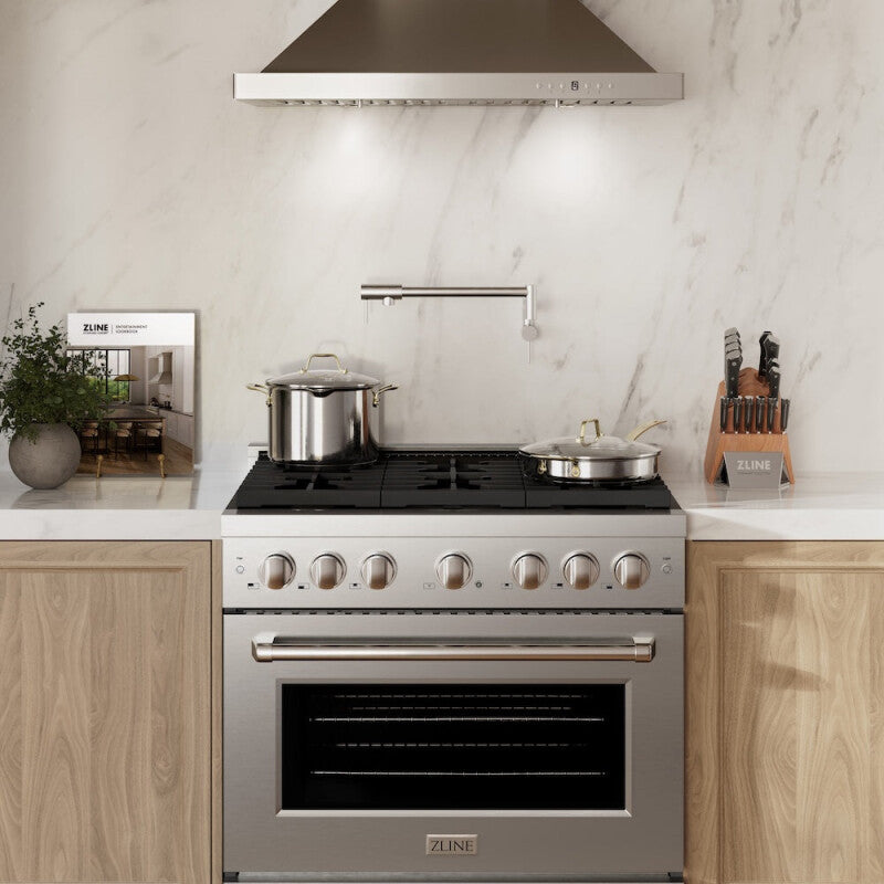 ZLINE 36 In. 5.2 Cu. Ft. Paramount Gas Range With 6 Burner Cooktop And Convection Gas Oven In Stainless Steel - Stainless Steel (SGR36)