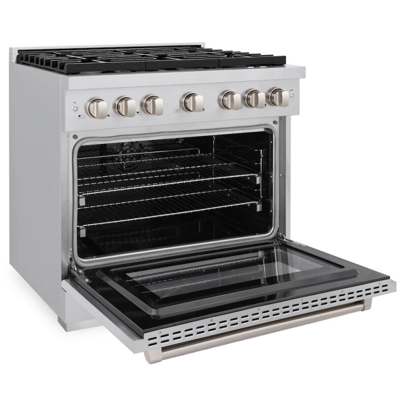 ZLINE 36 In. 5.2 Cu. Ft. Paramount Gas Range With 6 Burner Cooktop And Convection Gas Oven In Stainless Steel - Stainless Steel (SGR36)