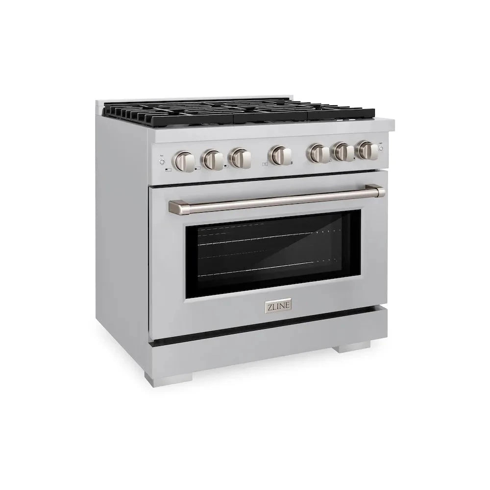 ZLINE 36 In. 5.2 Cu. Ft. Paramount Gas Range With 6 Burner Cooktop And Convection Gas Oven In Stainless Steel - Stainless Steel (SGR36)