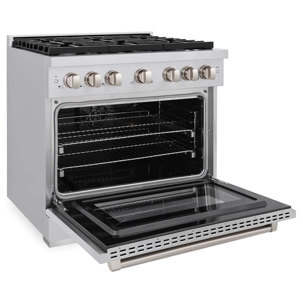 ZLINE 36in. 5.2 cu. ft. 6 Burner Gas Range with Convection Gas Oven in Stainless Steel - Stainless Steel (SGR36)