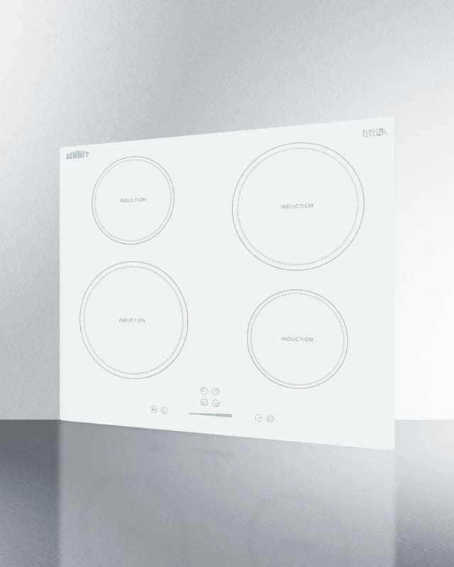 SUMMIT 24" Wide 208-240V 4-Zone Induction Cooktop - White (SINC4B242W)