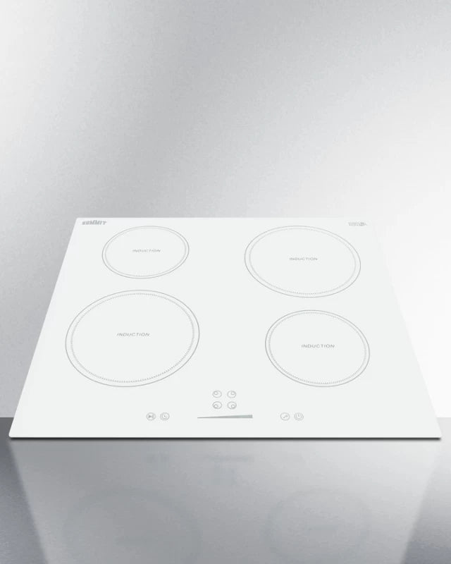 SUMMIT 24" Wide 208-240V 4-Zone Induction Cooktop - White (SINC4B242W)