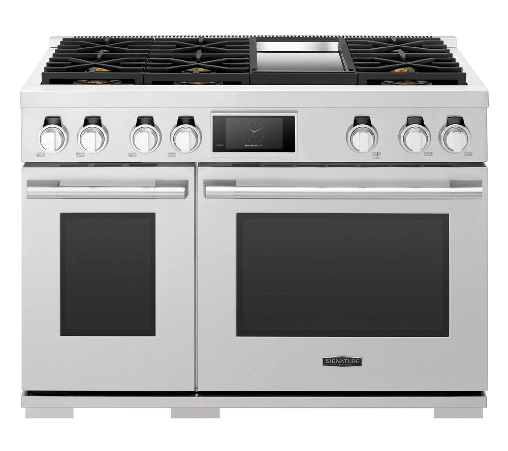 SIGNATURE KITCHEN SUITE 48-inch Gas Pro Range with 6 Burners and Griddle - Stainless Steel (SKSGR480GS)