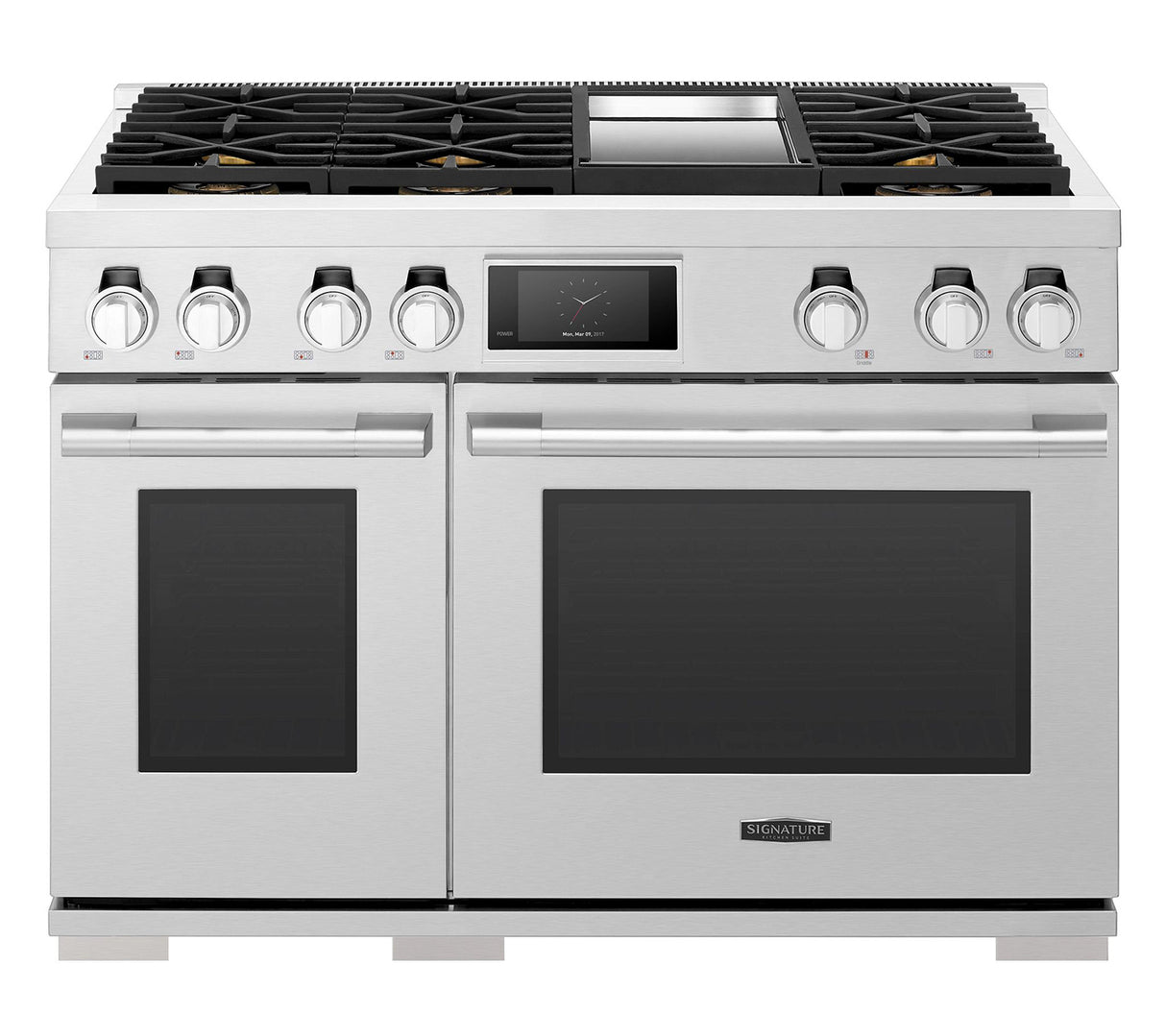 SIGNATURE KITCHEN SUITE 48-inch Gas Pro Range with 6 Burners and Griddle - Stainless Steel (SKSGR480GS)