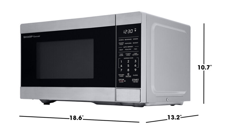 Sharp 0.9 cu. ft. 900W Stainless Steel Countertop Microwave Oven - Stainless Steel (SMC0962KS)