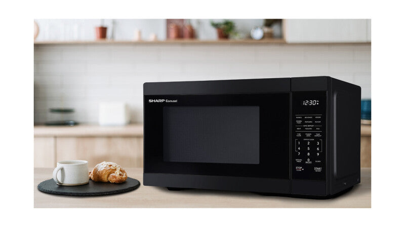 Sharp 1.1 cu. ft. 1000W Black Countertop Microwave Oven - Black (SMC1161KB)