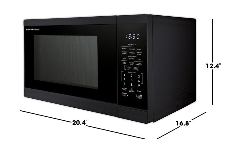 Sharp 1.4 cu. ft. 1100W Black Countertop Microwave Oven - Black (SMC1461KB)